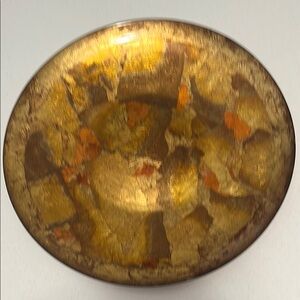 Abstract Gold and Brown Decorative Plate